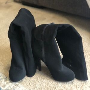 Black knee high boots